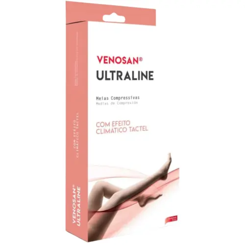 MEIA DE COMPRESSÃO VENOSAN ULTRALINE 4000 20-30  AGH G CURTA  PÉ ABERTO BEGE