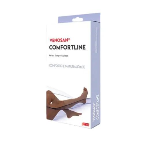 MEIA DE COMPRESSÃO VENOSAN COMFORTLINE 20-30 AD P CURTA PÉ ABERTO BEGE