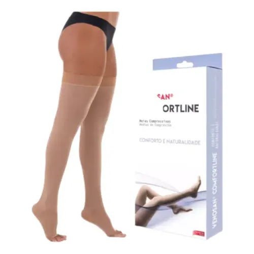 MEIA DE COMPRESSÃO VENOSAN COMFORTLINE 20-30  AGH P LONGA  PÉ ABERTO BEGE