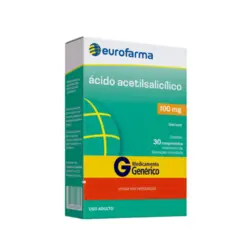 ÁCIDO ACETILSALICILICO  100MG C/30COMPRIMIDOS EUROFARMA