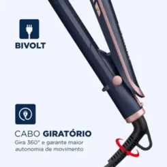 PRANCHA ALISADORA INFRARED AZUL/GOLDEN ROSE  MONDIAL