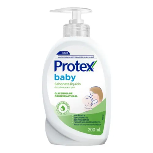 SABONETE LÍQUIDO BABY GLICERINADA CABECA AOS PÉS  PROTEX  200ML
