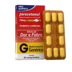 PARACETAMOL 750MG  C/20 COMPRIMIDOS NEO QUÍMICA