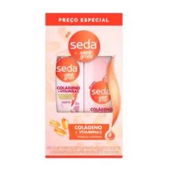KIT SEDA SHAMPOO 300ML + CONDICIONADOR 190ML COLÁGENO + VITAMINA C