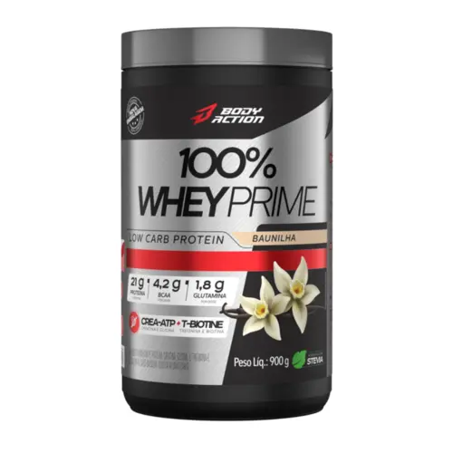 WHEY  100% PRIME BAUNILHA   BODY ACTION  900G
