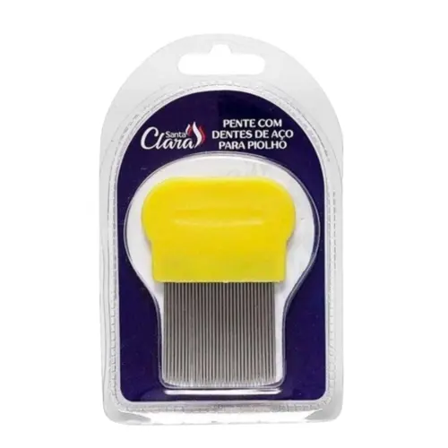PENTE PARA PIOLHO COM  DENTE DE AÇO SANTA CLARA