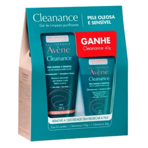 KIT GEL DE LIMPEZA AVÉNE CLEANANCE PELE OLEOSA E SENSIVEL 150G + 40G