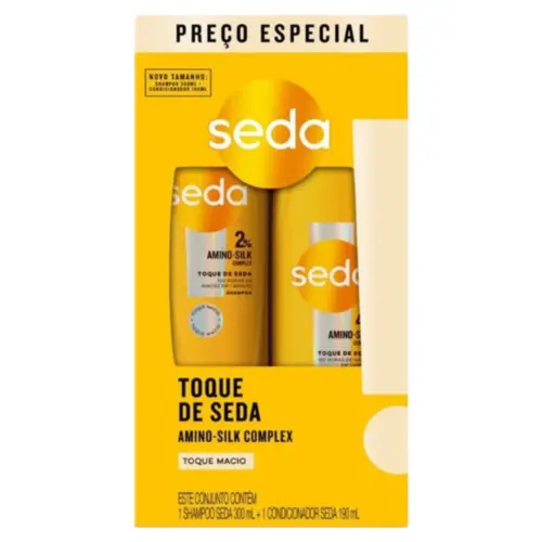 KIT SHAMPOO SEDA TOQUE DE SEDA 300ML  + CONDICIONADOR 190ML AMINO SILK