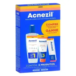 KIT ACNEZIL  VERÃO SABONETE 200ML + PROTETOR SOLAR 60G + GEL SECATIVO 10G