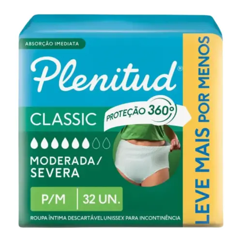 FRALDAS  PLENITUD CLASSIC P/M C/32 UNIDADES