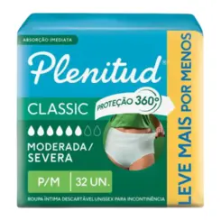 FRALDAS  PLENITUD CLASSIC P/M C/32 UNIDADES