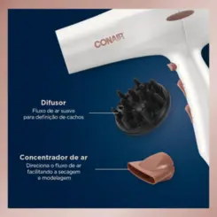 SECADOR CONAIR COM DIFUSOR 1900W DOUBLE CERAMIC
