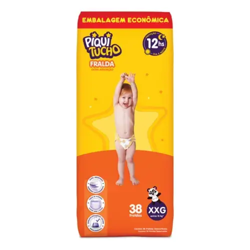 FRALDA PIQUITUCHO HIPER XXG C/38 UNIDADES