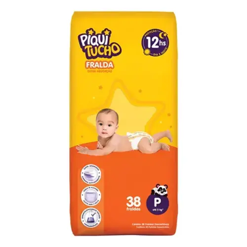 FRALDA PIQUITUCHO MEGA P C/38 UNIDADES