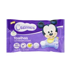 TOALHAS UMEDECIDAS COM 50 UNIDADES CREMER
