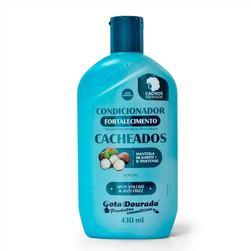 CONDICIONADOR FORTALECIMENTO CABELOS CACHEADOS GOTA DOURADA 430ML