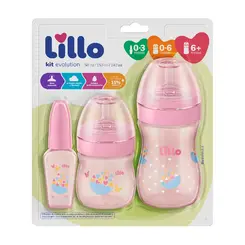 KIT MAMADEIRA EVOLUTION COM 3 UNIDADES LILLO 50ML, 150ML E 240ML REF-624431