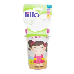 COPO COM CANUDO RETRATIL DE SILICONE ROSA LILLO 450ML REF-617531