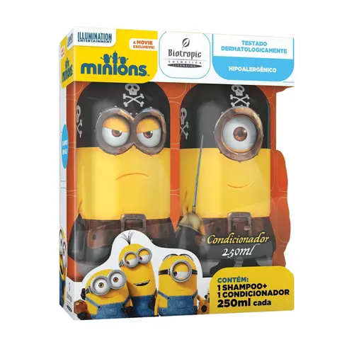 KIT SHAMPOO E CONDICIONADOR PIRATA MINIONS BIOTROPIC 250ML
