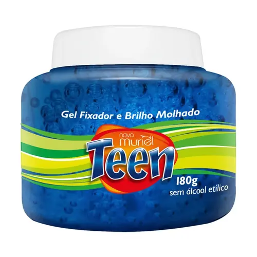 GEL FIXADOR E BRILHO MOLHADO TEEN AZUL MURIEL 180G