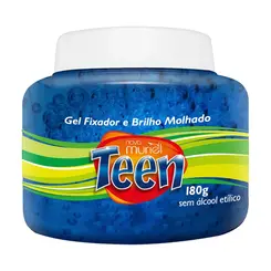 GEL FIXADOR E BRILHO MOLHADO TEEN AZUL MURIEL 180G
