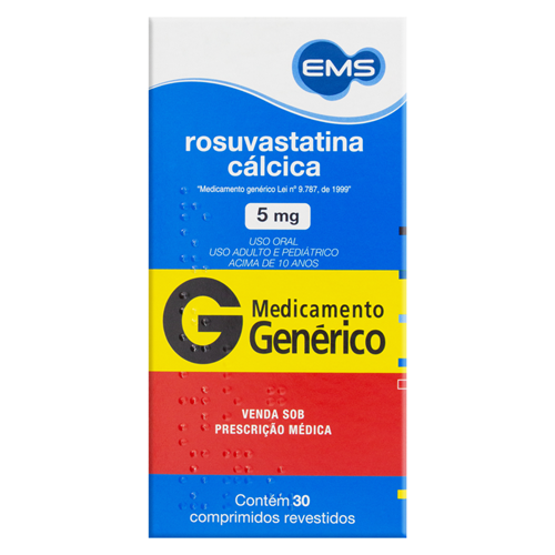 ROSUVASTATINA CÁLCICA 5MG C/30 COMPRIMIDOS REVESTIDOS EMS - EMS S/A ...