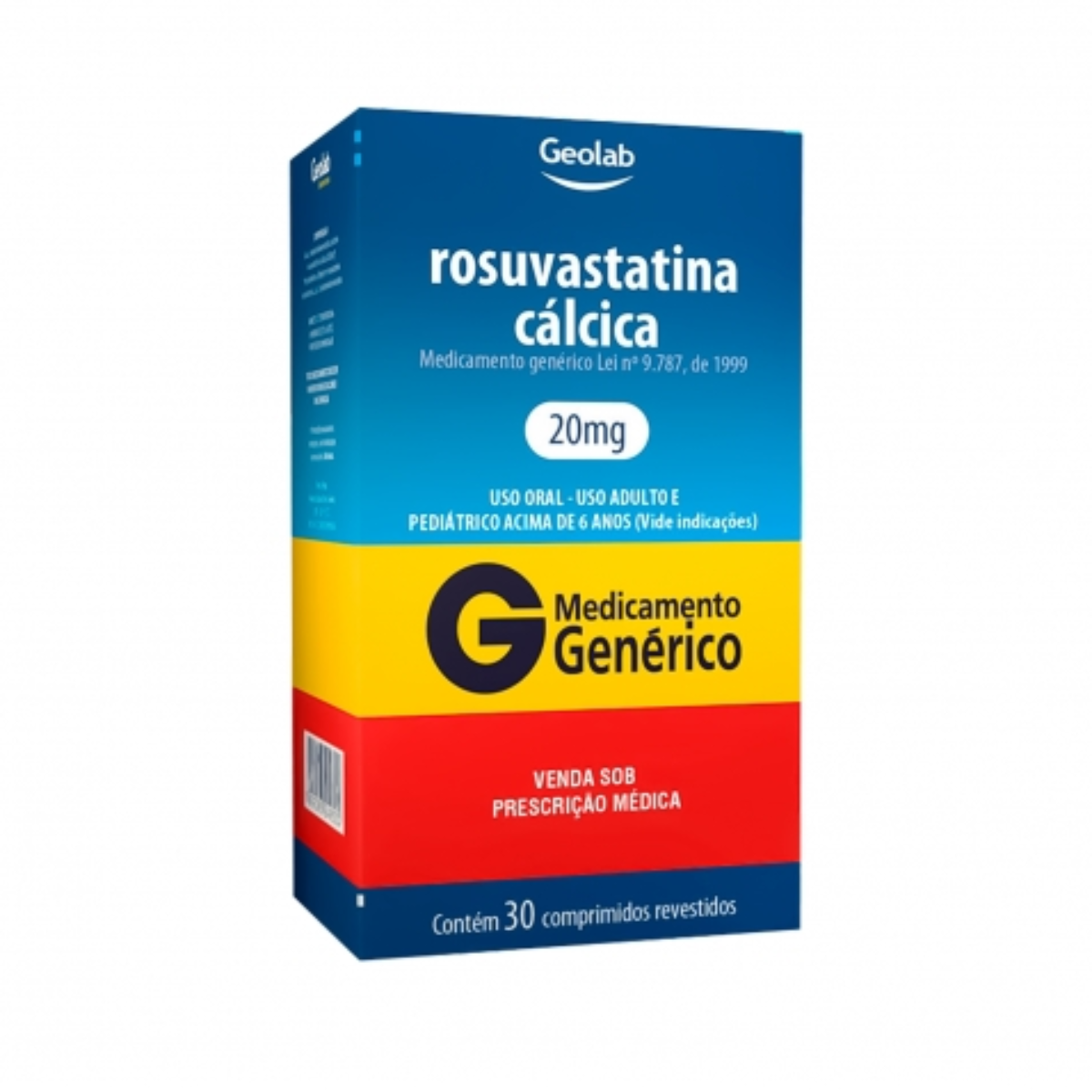 ROSUVASTATINA CÁLCICA 20MG C/30 COMPRIMIDOS REVESTIDOS GEOLAB - GEOLAB ...