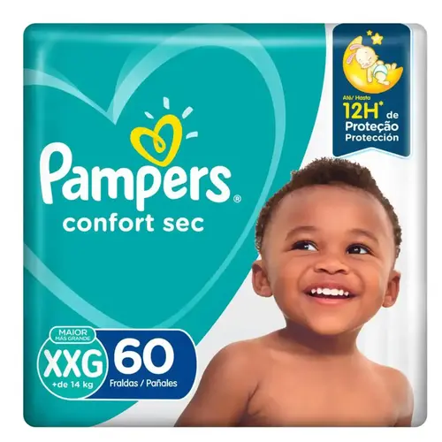 FRALDA XXG COM 60 UNIDADES PAMPERS CONFORT SEC