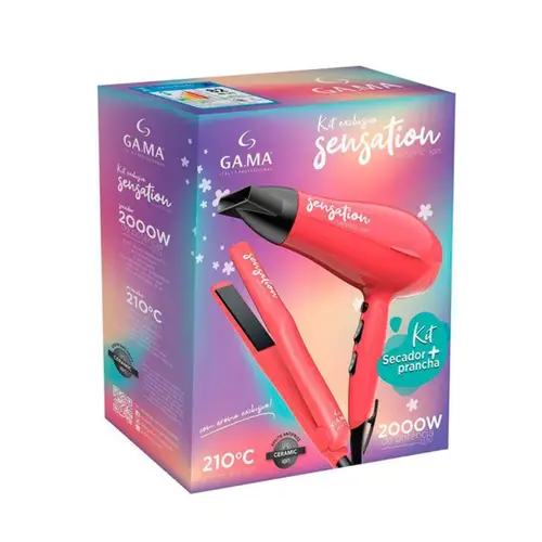 KIT SECADOR E PRANCHA SENSATION 2000W GA.MA
