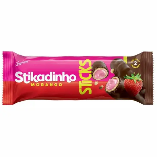 CHOCOLATE STICKS MORANGO STIKADINHO 32G