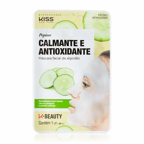 MASCARA FACIAL DE ALGODAO PEPINO COM 1 UNIDADE KBEAUTY