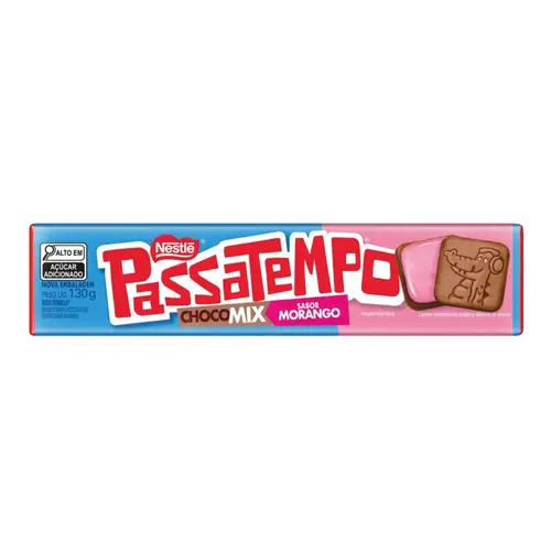 BISCOITO MORANGO PASSATEMPO CHOCOMIX NESTLE 130G