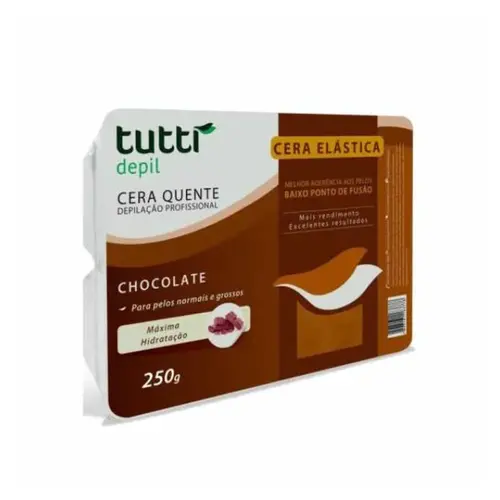 CERA QUENTE ELASTICA DEPILATORIA CHOCOLATE TUTTI DEPIL 250G