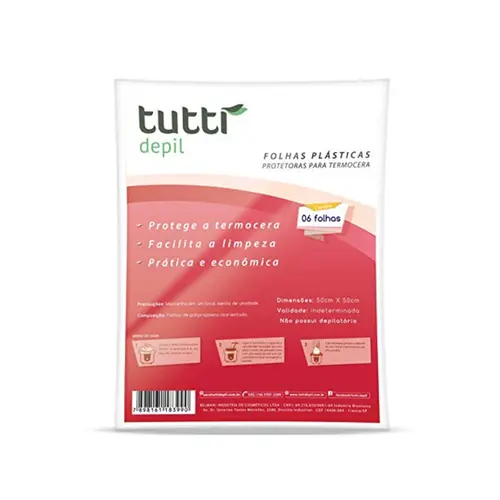 FOLHAS PLASTICAS PROTETORAS PARA TERMOCERA 06 FOLHAS TUTTI DEPIL