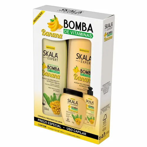 KIT SHAMPOO E CONDICIONADOR BOMBA VITAMINAS BANANA SKALA 50ML