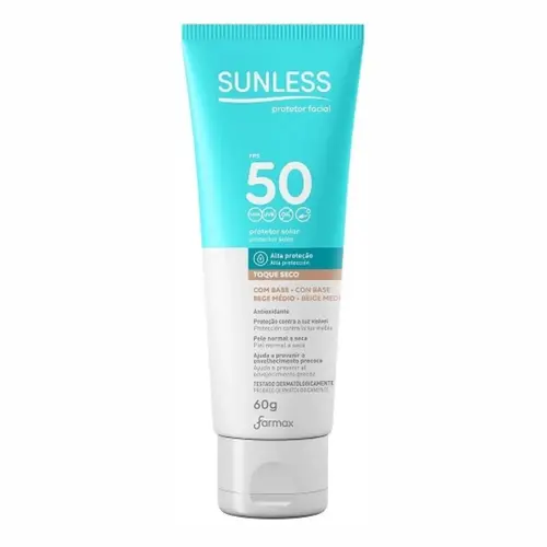 PROTETOR SOLAR FACIAL 50FPS MEDIO SUNLESS 60G