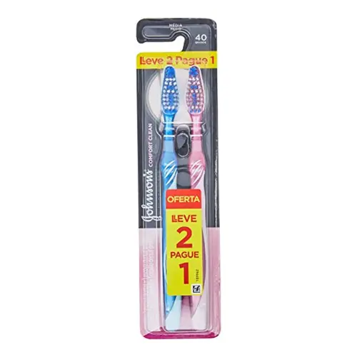 ESCOVA DE DENTA MÉDIA COMFORT CLEAN LEVE 2 PAGUE 1 JOHNSON'S