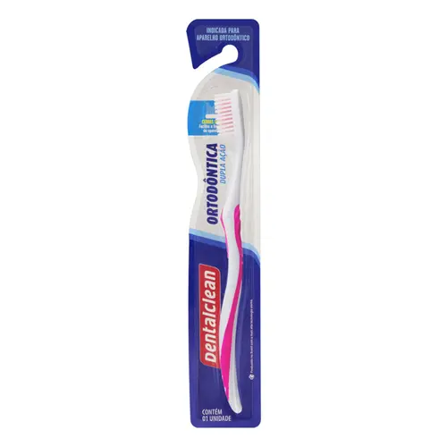ESCOVA DE DENTE ORTODONTICA ACAO DUPLA COM 1 UNIDADE DENTALCLEAN