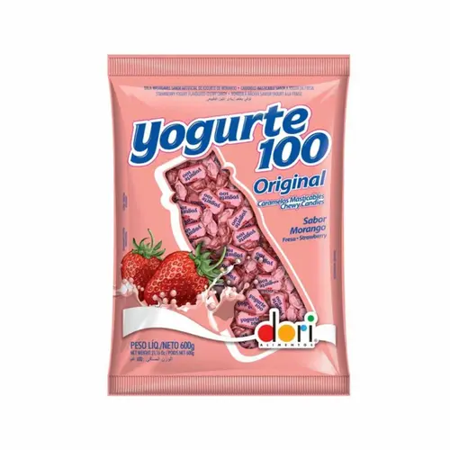 BALA MORANGO YOGURTE COM 1 UNIDADE DORI 5G