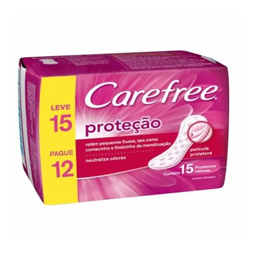 ABSORVENTE SEM ABAS LEVE 15 PAGUE 12 UNIDADES CAREFREE