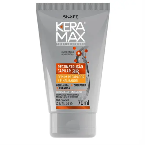 RECONSTRUCAO CAPILAR SERUM REPARADOR E FINALIZADOR GELEIA REAL KERAMAX SKAFE 70ML