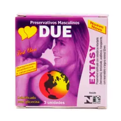 PRESERVATIVO EXTASY COM 3 UNIDADES DUE