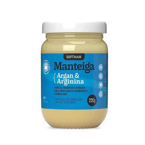 CREME DE TRATAMENTO MANTEIGA ARGININA SOFT HAIR 220G