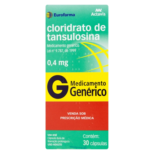 CLORIDRATO DE TANSULOSINA 0,4MG C/30 CÁPSULAS EUROFARMA - EUROFARMA ...