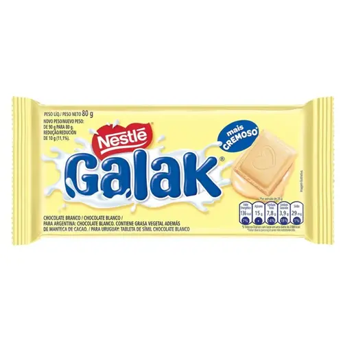 BARRA CHOCOLATE GALAK NESTLE 80G