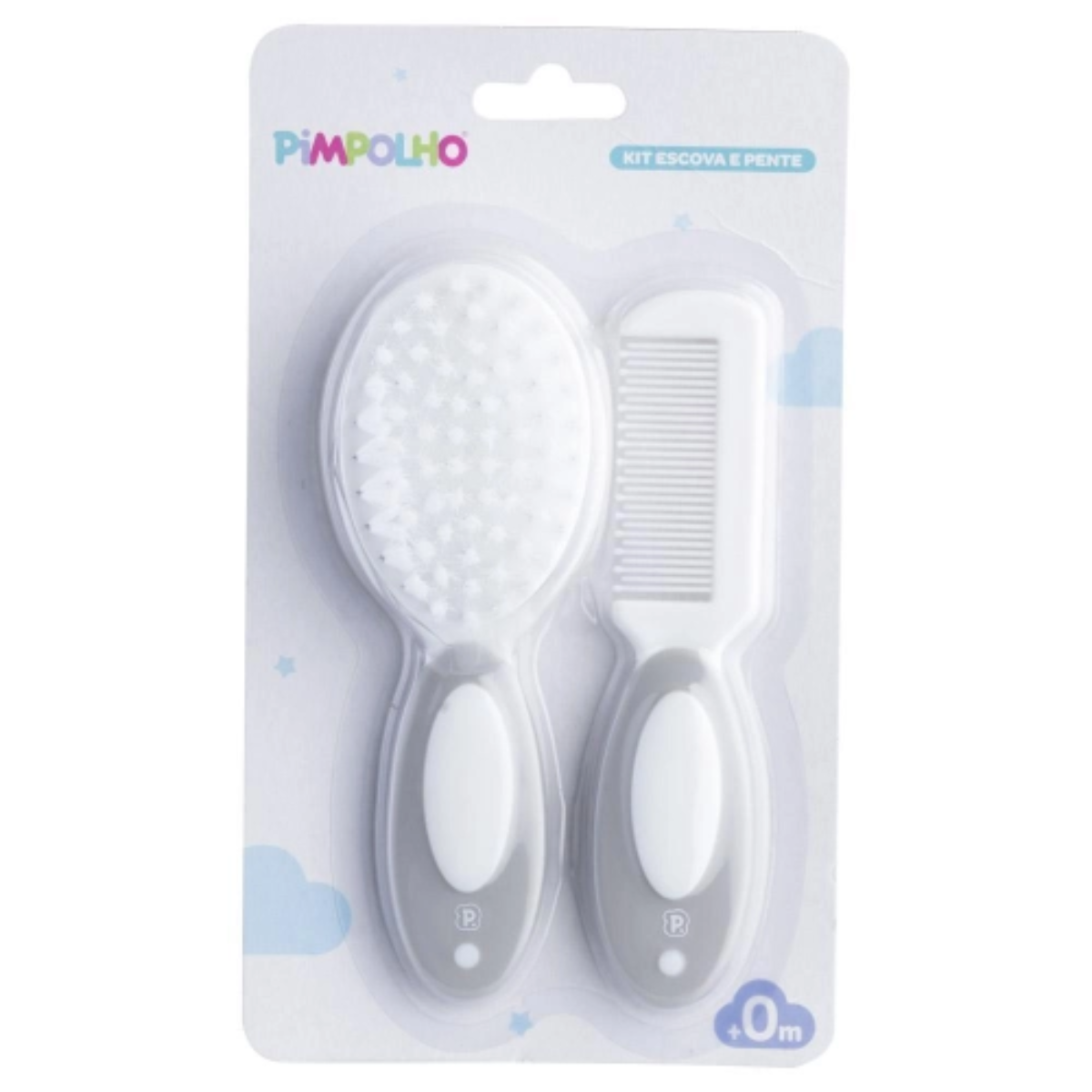 KIT ESCOVA E PENTE PARA BEBÊ PIMPOLHO CINZA - PIMPOLHO PRODUTOS ...