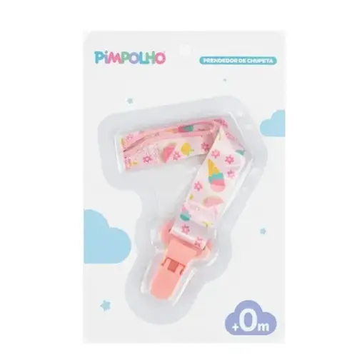 PRENDEDOR DE CHUPETA ROSA/SORVETE PIMPOLHO REF-92983