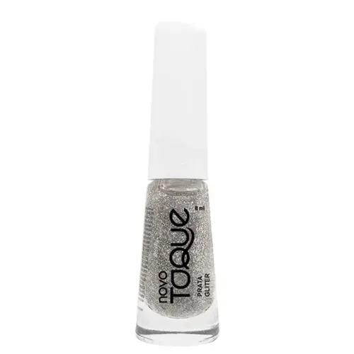 ESMALTE PRATA GLÍTTER NOVO TOQUE 8ML