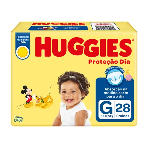 FRALDA G COM 28 UNIDADES PROTECAO DIA HUGGIES