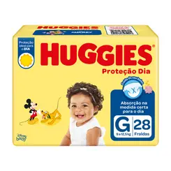 FRALDA G COM 28 UNIDADES PROTECAO DIA HUGGIES